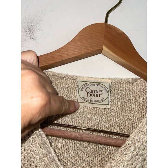 Carraig Donn Vintage Womens Sweater Size Small Tan Knit Cardigan Button Down - Picture 7 of 8
